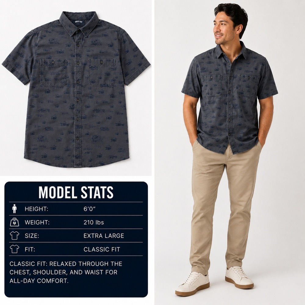 Carhartt Rugged Flex Mens XL Relaxed Fit Short Sleeve Button Down Shirt TW5701-M